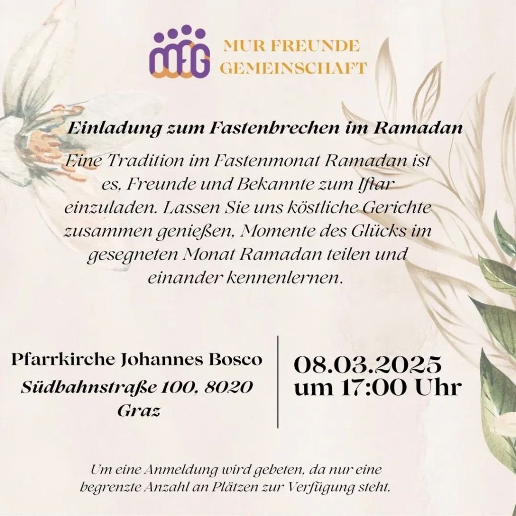 EINLADUNG ZUM FASTENBRECHEN IM&nbsp;RAMAZAN
